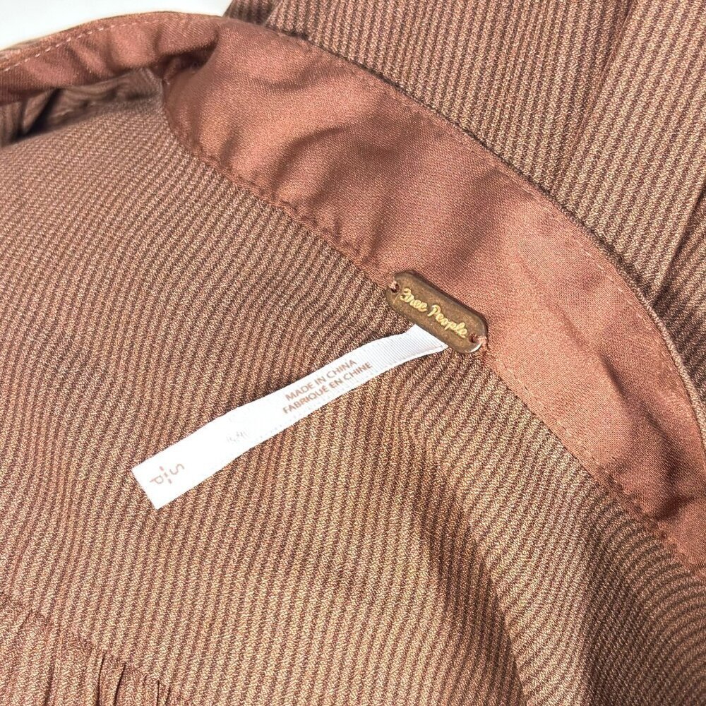 Free People Free Bird Striped Pullover Long Sleeve Blouse Rust Mauve - Small - Picture 5 of 7